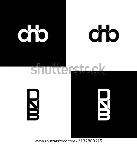 dnb letter original monogram logo design set