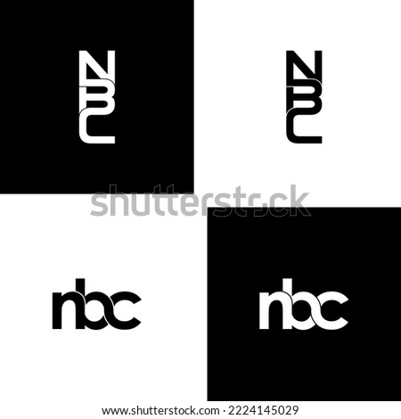 nbc lettering initial monogram logo design set