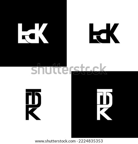 tdk initial letter monogram logo design set