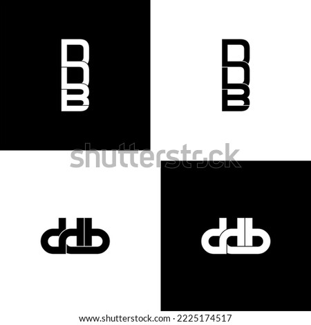 ddb lettering initial monogram logo design set