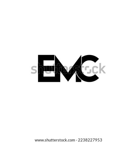 emc typography letter monogram logo design