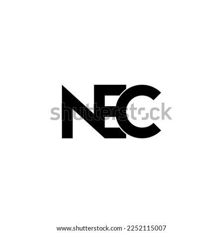 nec initial letter monogram logo design