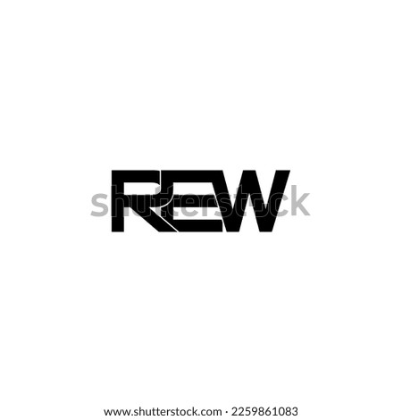 rew typography letter monogram logo design