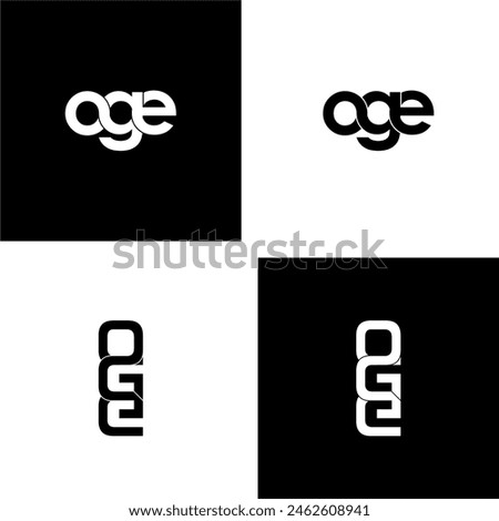 oge typography letter monogram logo design set