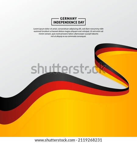 Germans Independence day design with wavy flag in white gradient background. German Independence day vector