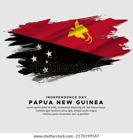 New design of Papua new guinea independence day vector. Papua new guinea with abstract brush vector
