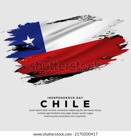 New design of Chile independence day vector. Chile flag with abstract brush vector