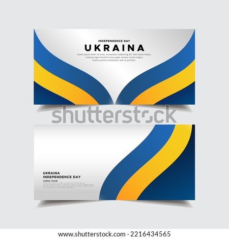 Collection of Ukraina independence day design banner background.
