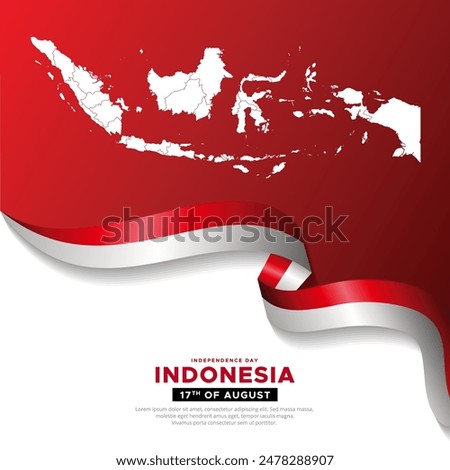 Indonesia independence day with indonesia maps. 79th Indonesia independence day