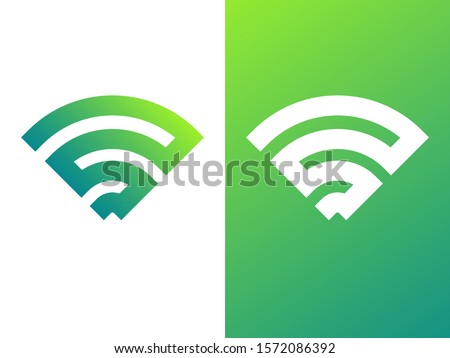 WiFi logo design for brand and company with gradient style.