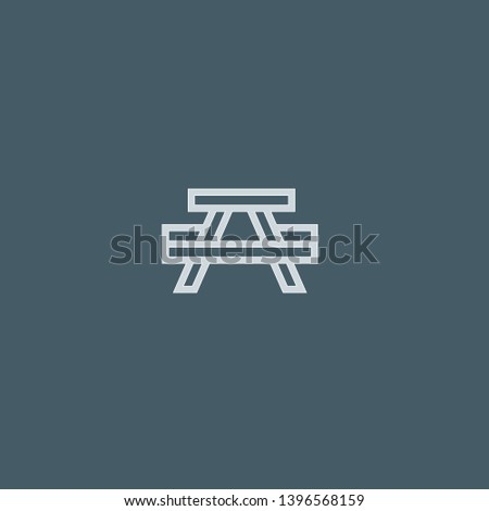 Picnic Table vector icon. Picnic Table concept stroke symbol design. Thin graphic elements vector illustration, outline pattern for your web site design, logo, UI. EPS 10.