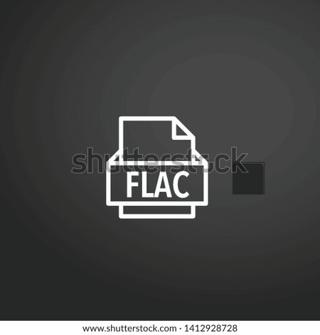 Flac vector icon. Flac concept stroke symbol design. Thin graphic elements vector illustration, outline pattern for your web site design, logo, UI. EPS 10.