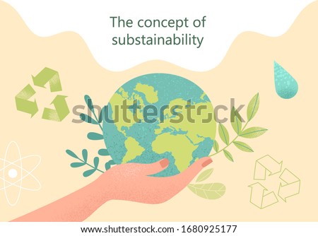 Concept of sustainability or environmental protection. Vector illustration