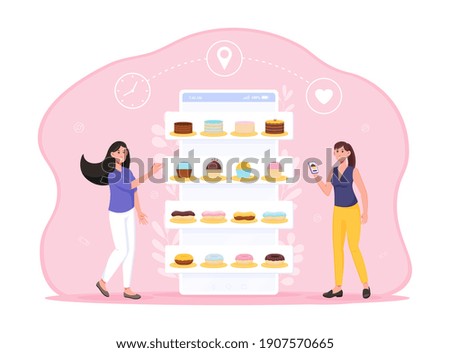 Similar – Image, Stock Photo Woman buying sweets in cupcakery