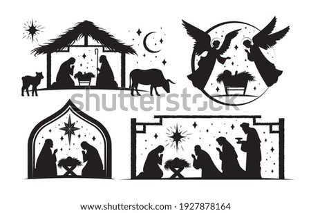 Nativity Scene Black And White | Free download on ClipArtMag