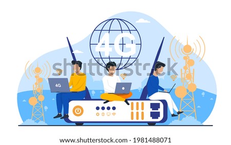 IT globe support service use modern technology to help clients to setup electronic devices remotely. New generation of world labor market. Flat abstract metaphor cartoon vector concept design banner