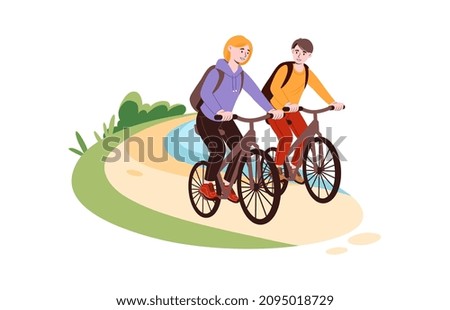 Similar – Image, Stock Photo Cycling in the park