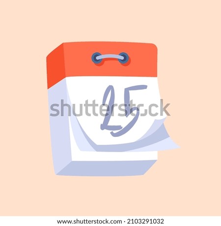 Wall calendar concept. Colorful sticker with pieces of paper with written days of month or season of year. Countdown time. Time management and work planning. Cartoon flat vector illustration