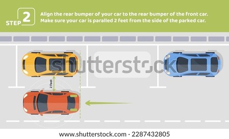 Similar – Image, Stock Photo Two asphalt parking spaces in front of a colourful concrete wall and the shadow of a railing