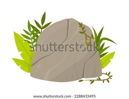 Stone jungles button or panel. Interface for programs and applications. Place for text. UI and UX design element for games and mobile apps. Cartoon flat vector illustration