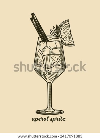 Similar – Image, Stock Photo Glass of aperol spritz cocktail