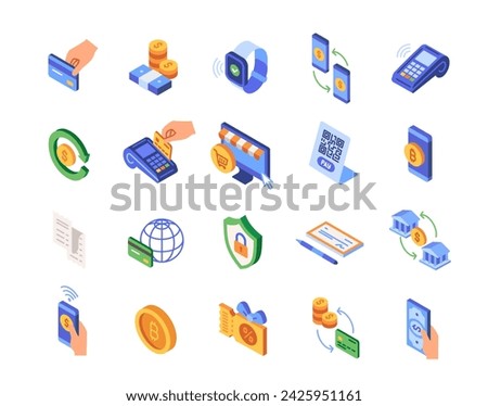 Collection of colored linear icons depicting various payment methods. Set includes outline illustrations with editable strokes isolated on white background. Vector artwork for versatile use.