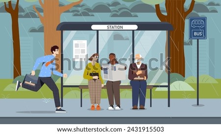 Similar – Image, Stock Photo Public bus Clouds Town