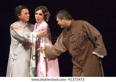 CHINA, SHENZHEN - OCTOBER 28: Performers present classic Chinese opera love drama titled \