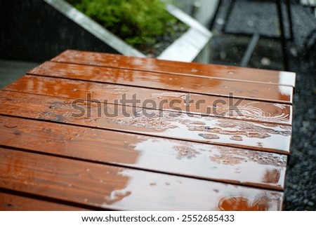 Image, Stock Photo Table with droplets after the rain