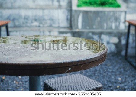 Similar – Image, Stock Photo Table with droplets after the rain