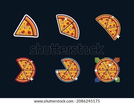 Pizza badge emotes collection. can be used for twitch youtube. set illustration