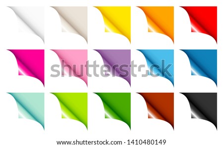 Set Of Fifteen Web Corners Full Color Angled Right Up