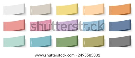 Set Of Fifteen Sewn Textile Labels In Retro Colors