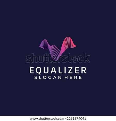 Equalizer, audio, sound wave logo design inspiration