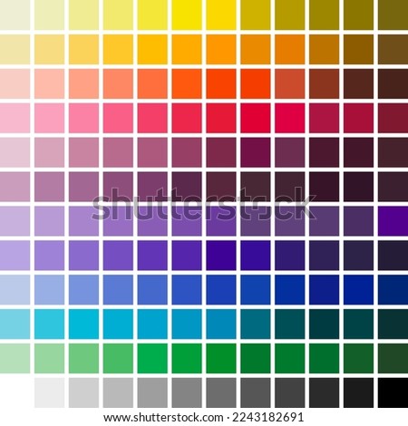 Colored palette design.Vector color tone background. color gradation in square grid