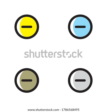 minus icon circle colorful vector eps