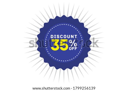35 percent discount blue color,sticker sale, tage shop Photo stock © 