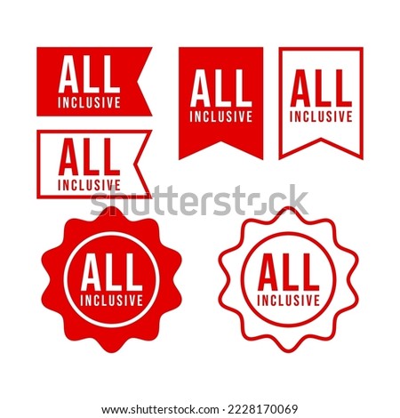 all inclusive sticker symbol icon red color