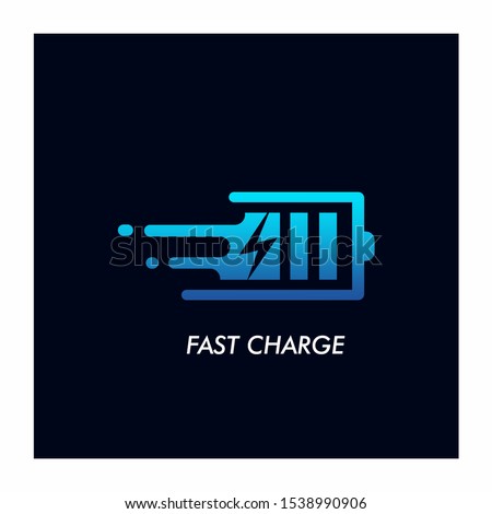 Fast Charge Battery Logo Design Vector Icon