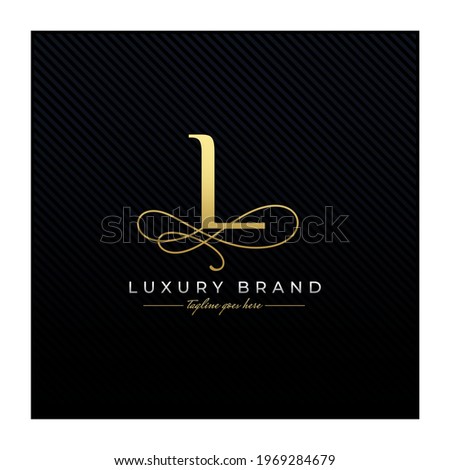 Initial L Luxury Letter Logo Design , Elegance Wedding Initial Monogram Stock fotó © 
