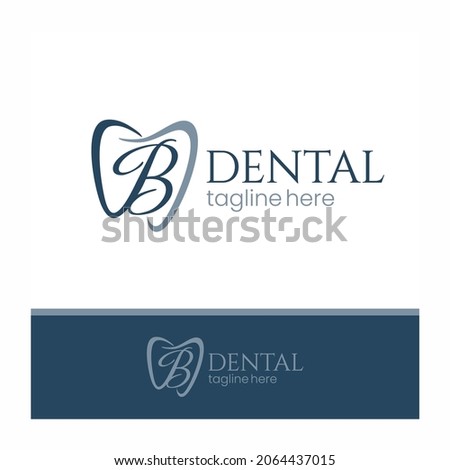 Letter B Tooth Dental Logo Design