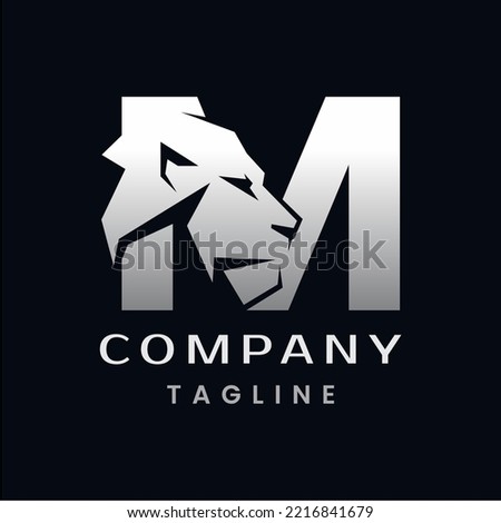 Letter M Lion Head Logo Design