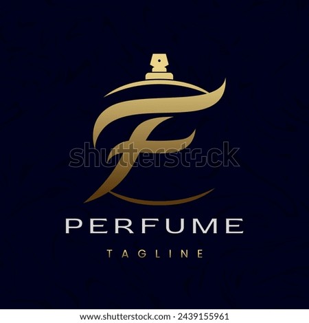 Letter F Perfume Logo Design, Elegant Luxury Scent Initial Logo