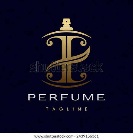 Letter I Perfume Logo Design, Elegant Luxury Scent Initial Logo