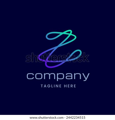 Letter Z Futuristic Abstract Line Art Logo Design