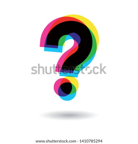 Question mark with colors shift