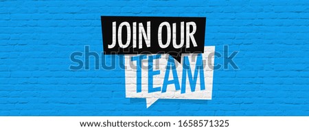 Join our team on brick wall background Foto stock © 