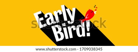 Early bird on yellow background