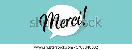 Merci, Thank you in French language Foto d'archivio © 