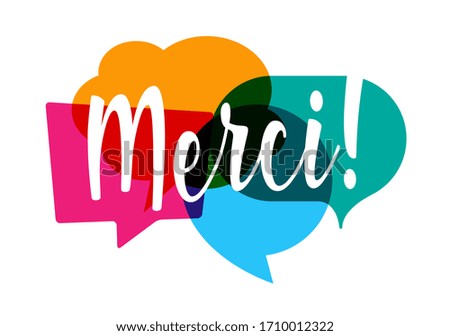 Merci, Thank you in French language Foto d'archivio © 